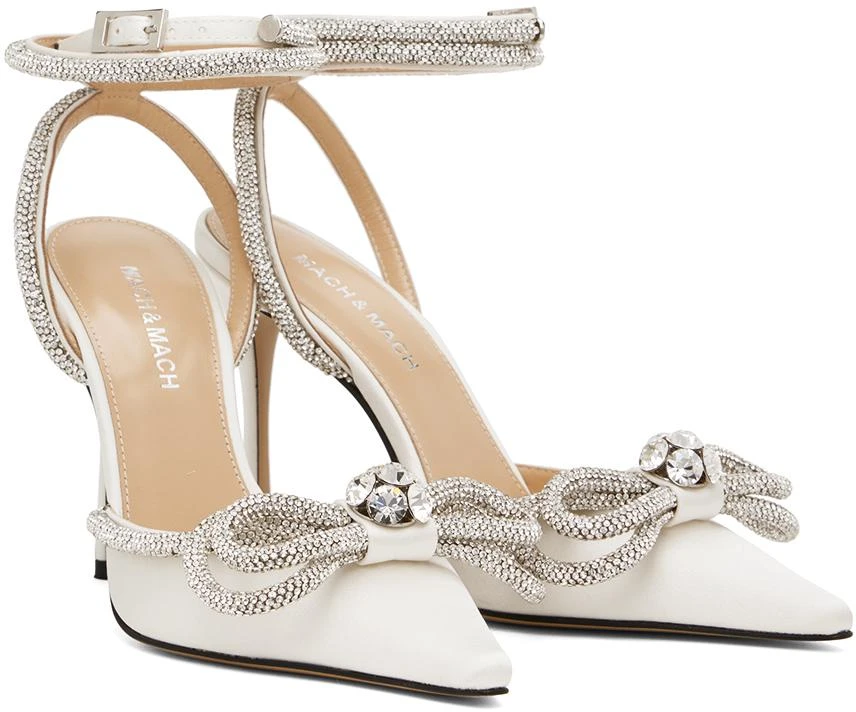 Mach & Mach White Double Bow High Heels 4