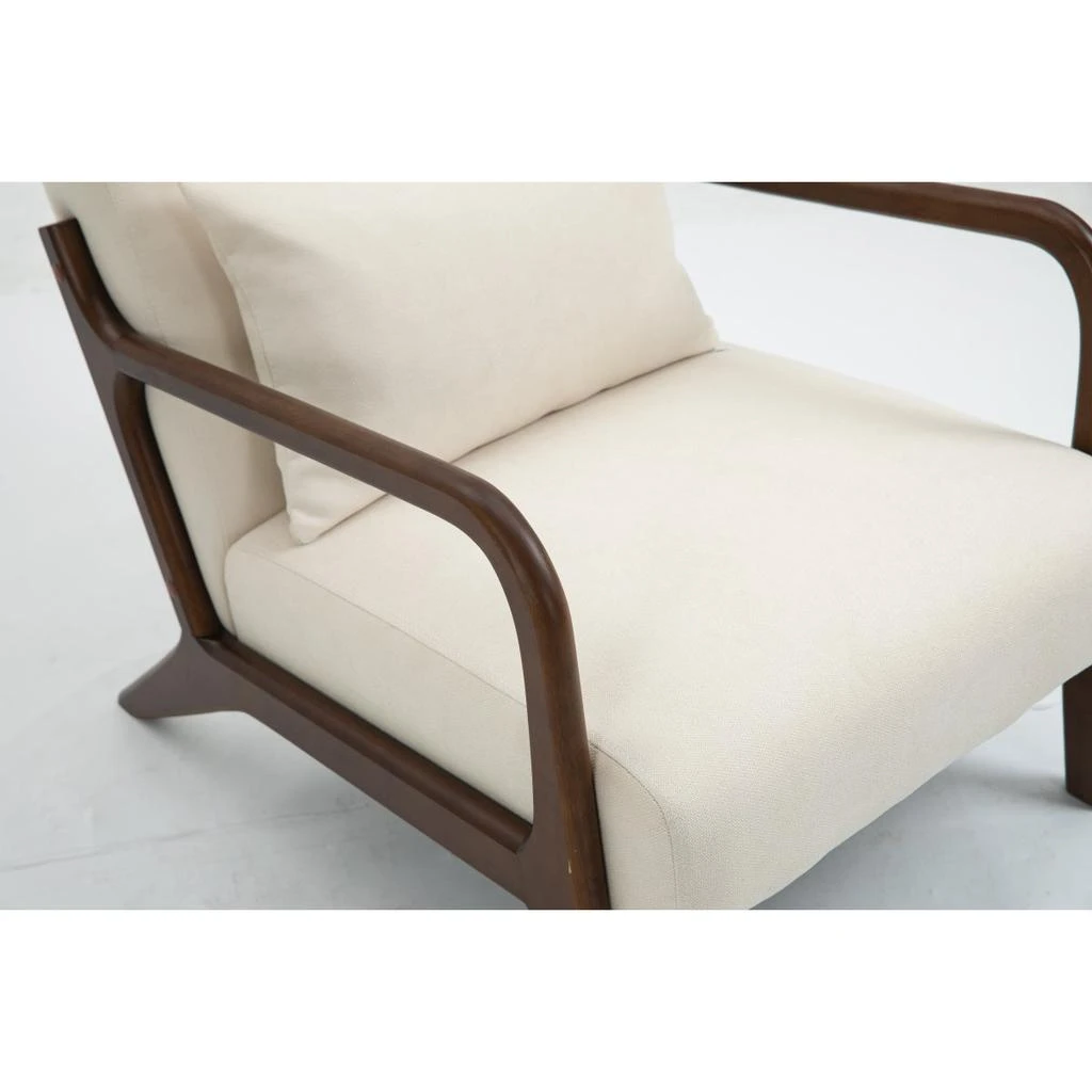 Streamdale Furniture Streamdale Mid Century Modern Accent Chair with Wood Frame 
Waist Cushion 3