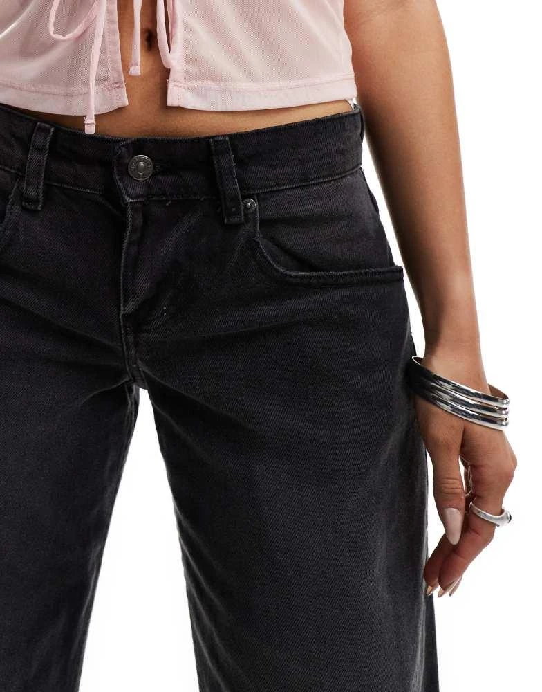 Motel Motel low rise parallel leg jeans in washed black grey 3