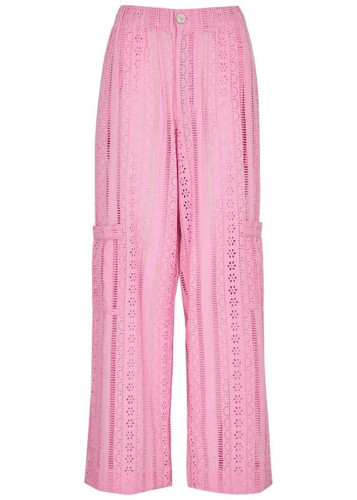 DAMSON MADDER Vacation Rafe broderie anglaise cotton trousers 1
