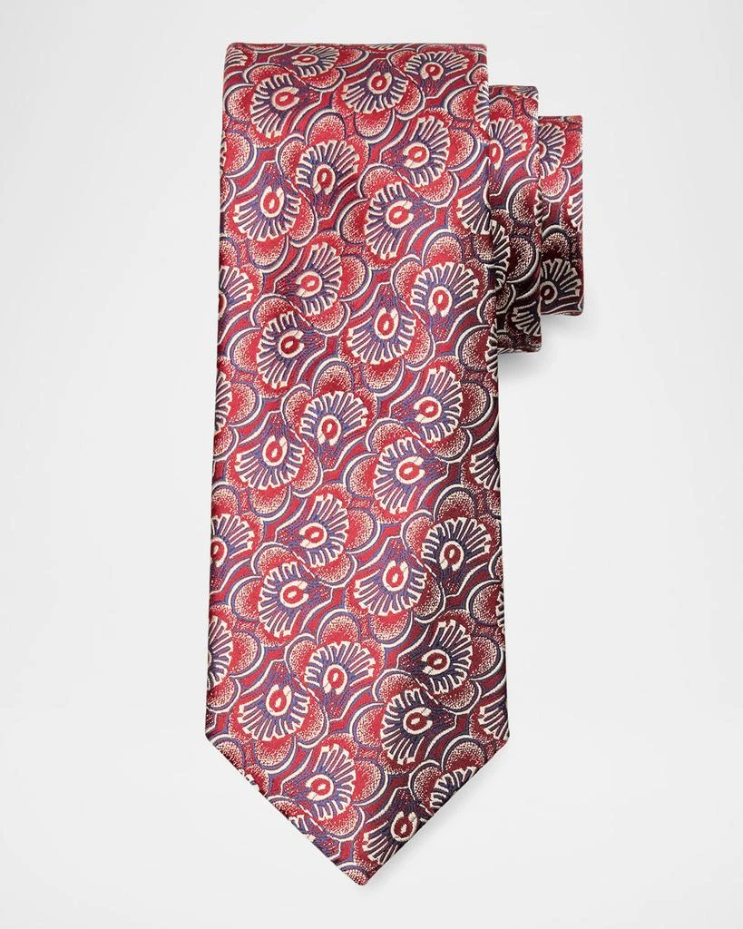 Charvet Men's Abstract Feather-Print Silk Tie 1