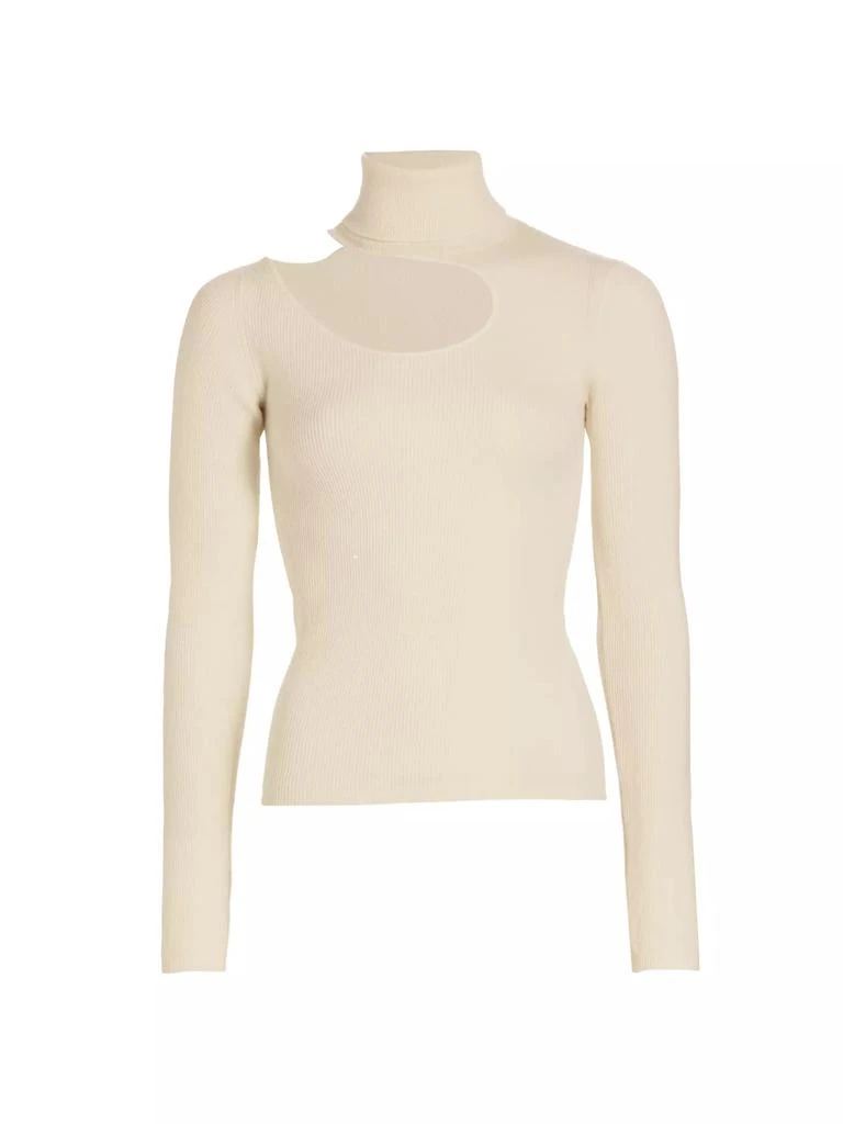 Naadam Wool Cashmere Cut-Out Turtleneck Top 1