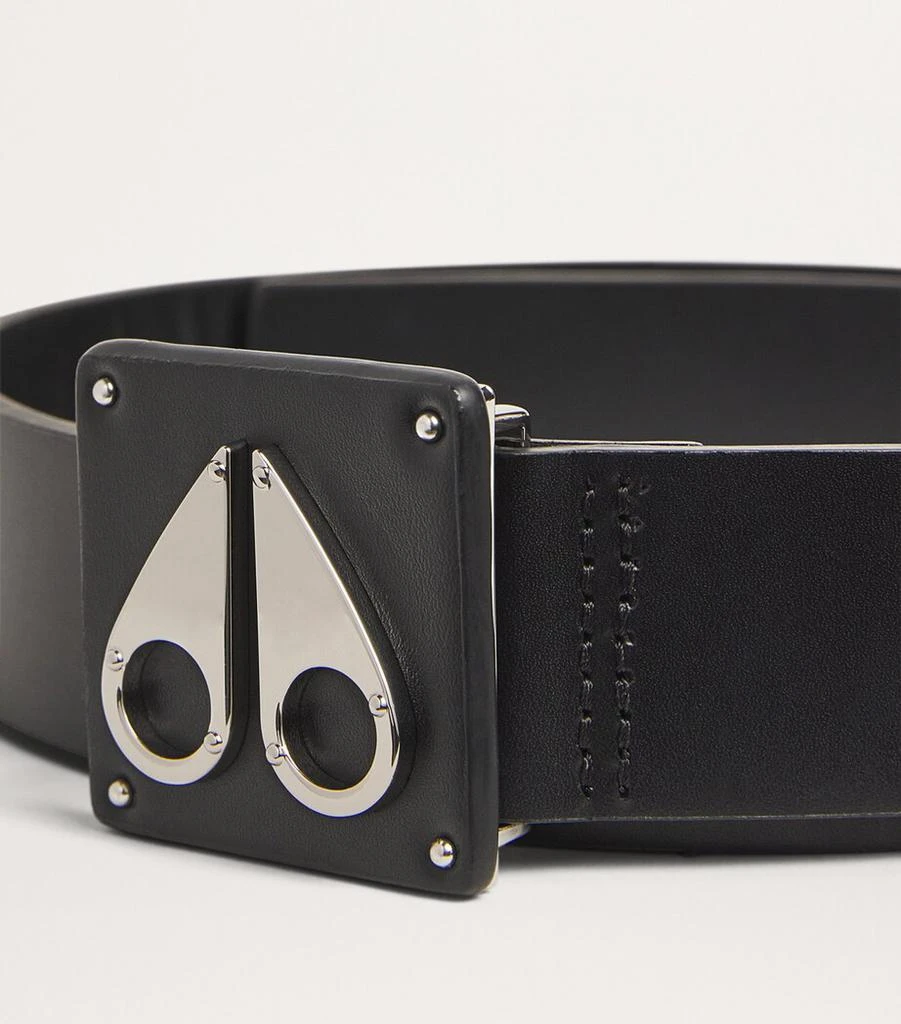 Moose Knuckles Leather Logo Belt 6