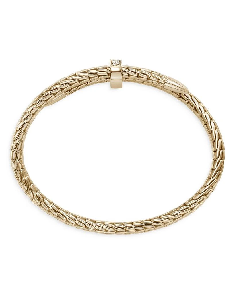 John Hardy 14K Yellow Gold Spear Diamond Woven Cuff Bracelet 4