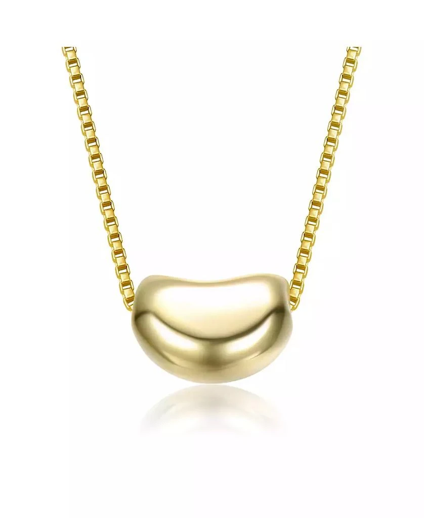 Genevive 14K Gold Plated Bean Shaped Pendant Necklace