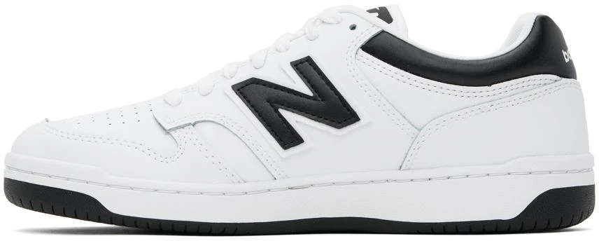 New Balance White & Black 480 Sneakers 3