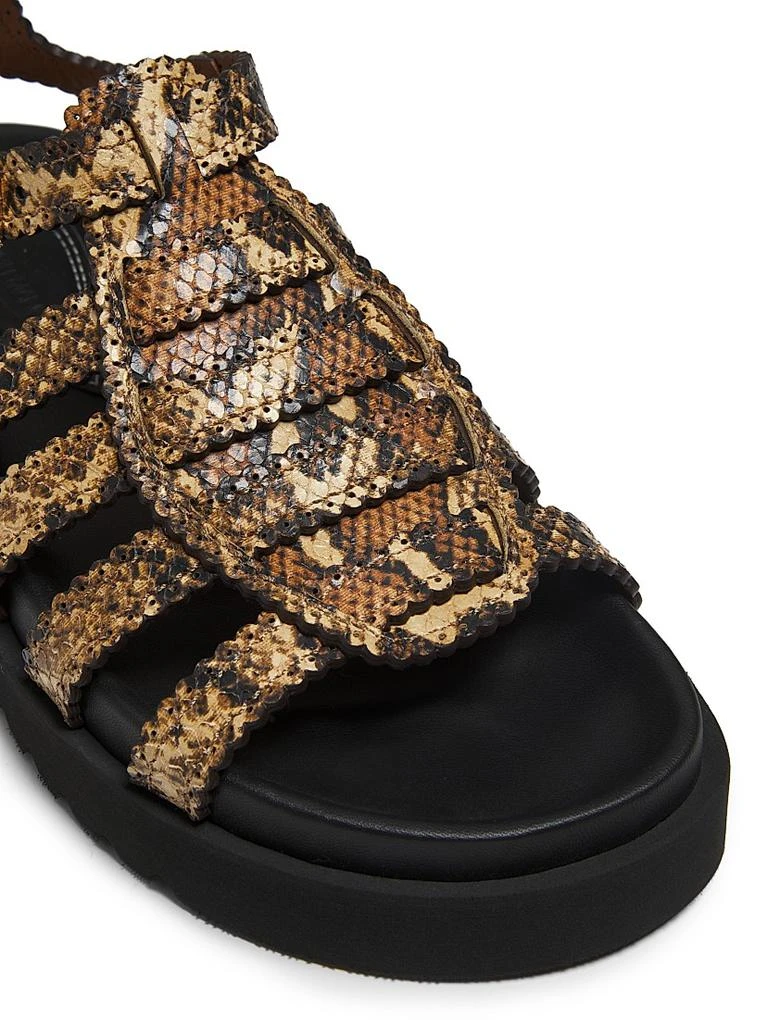Zimmermann Goldie Snake-Embossed Leather Gladiator Sandals 6