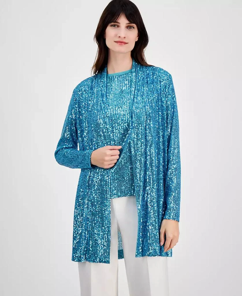 Anne Klein Women's Sequin Embellished Open-Front Jacket 1