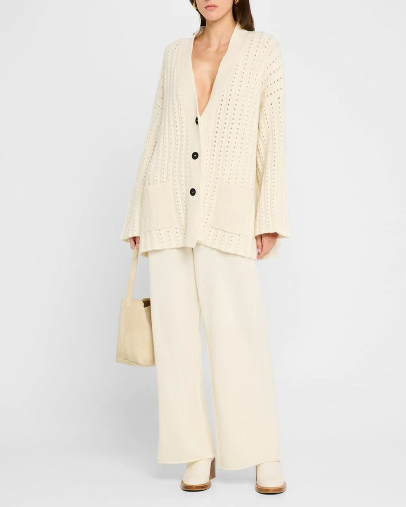 CANESSA Endless Summer Open-Stitch Cashmere Cardigan 2