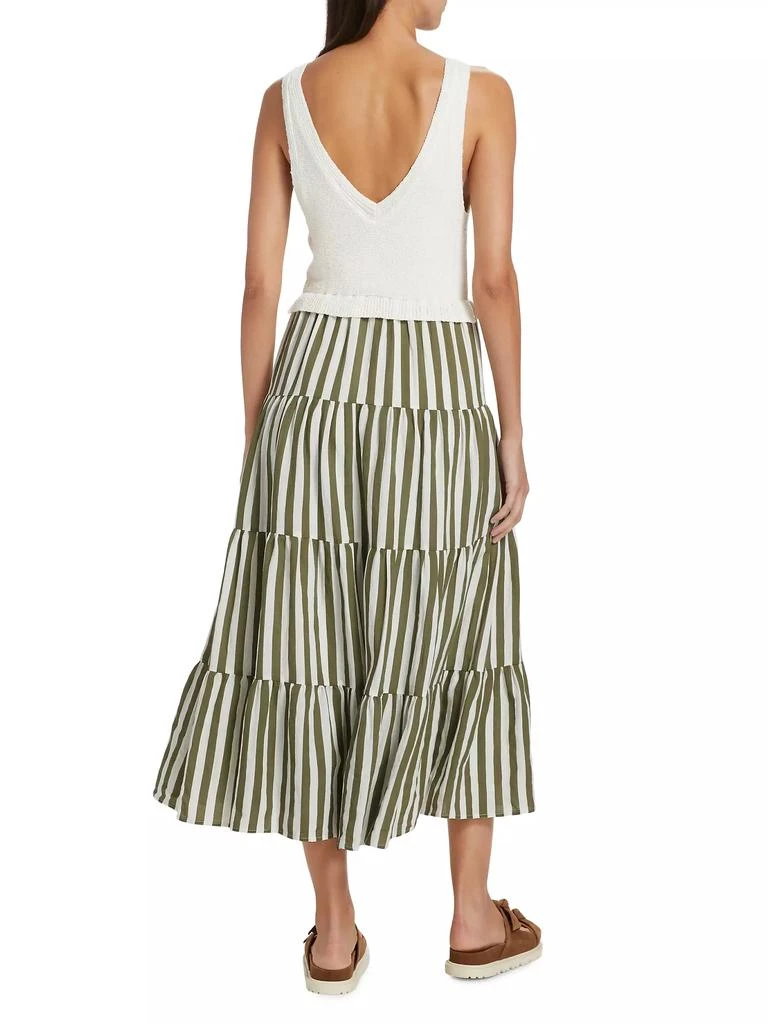 En Saison Cece Mixed-Media Midi-Dress 5