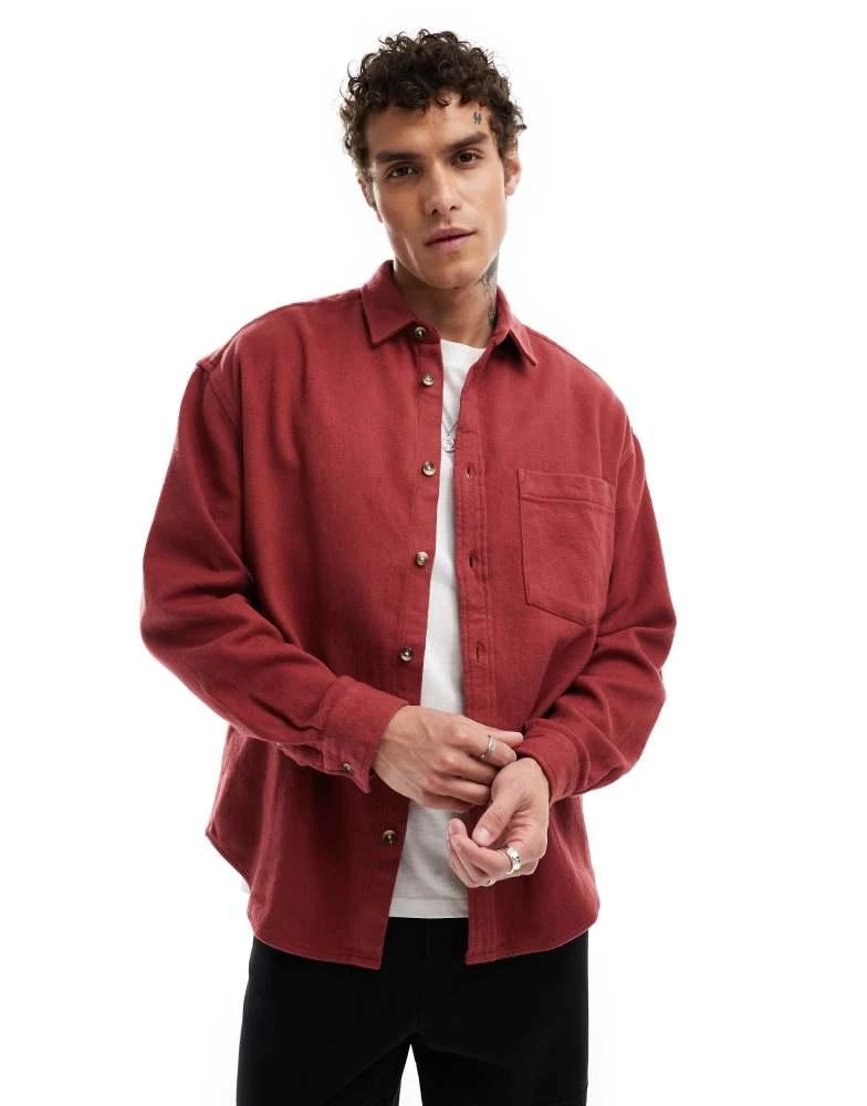 ASOS ASOS DESIGN overshirt in rust red 1