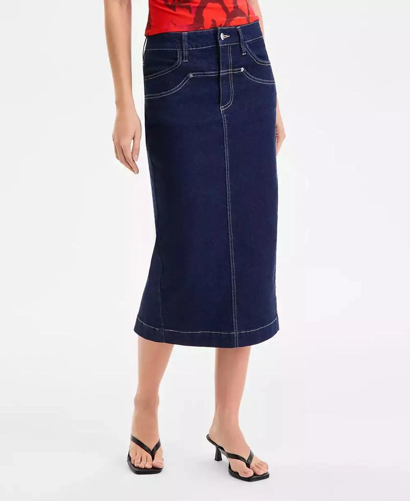 Bar III Women's Denim Midi Skirt, Exclusively at Macy's 3