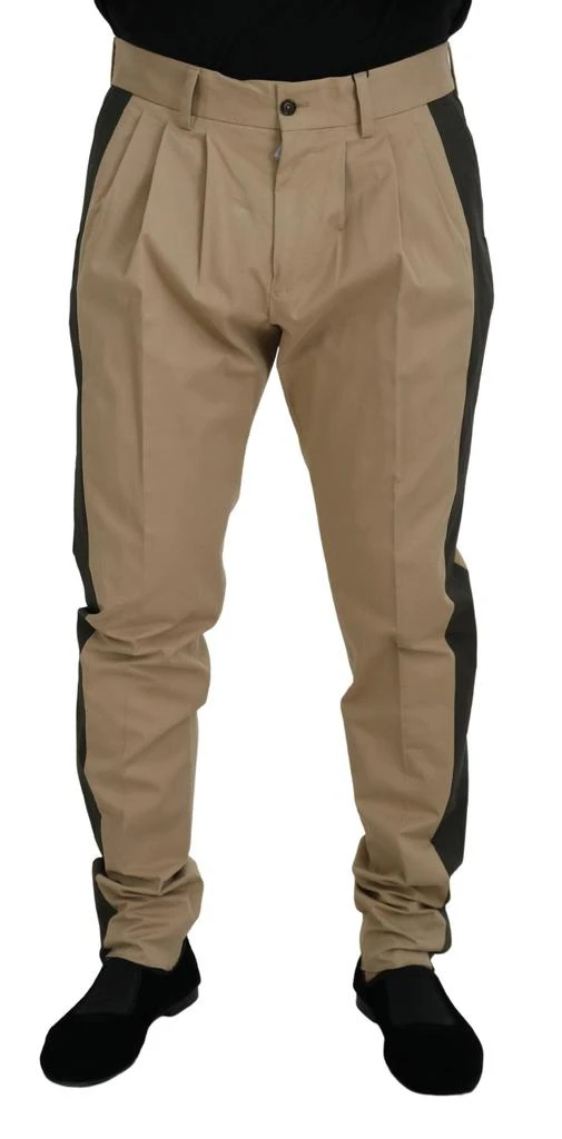 Dolce & Gabbana Dolce & Gabbana Brown Black Cotton Chino  Pants 1