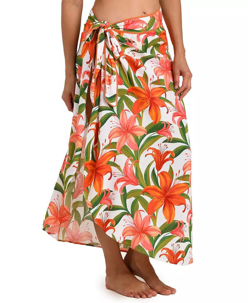 La Blanca Women's Jungle Blossoms Tie Wrap Swim Skirt