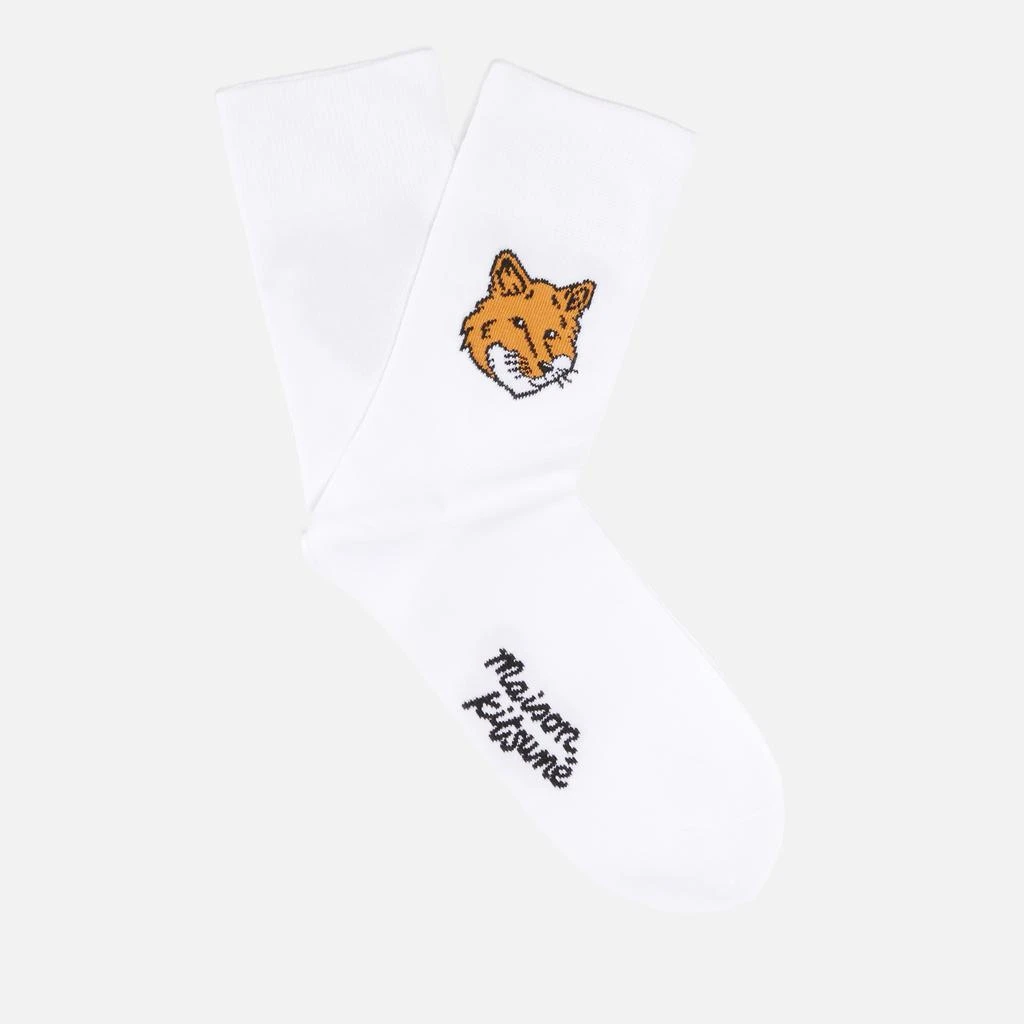 Maison Kitsuné Maison Kitsuné Fox Head Ribbed-Knit Socks 1