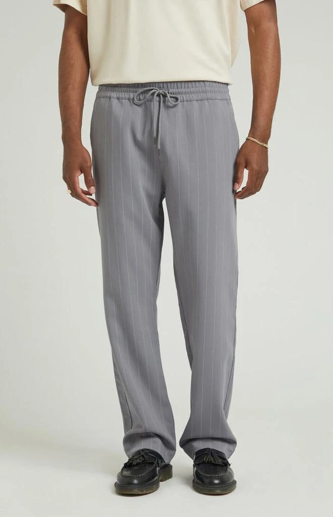 PacSun Charcoal Pinstripe Liam Straight Trousers 1