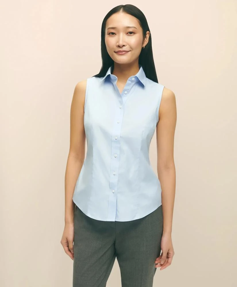 Brooks Brothers Fitted Non-Iron Stretch Supima® Cotton Sleeveless Dress Shirt 1