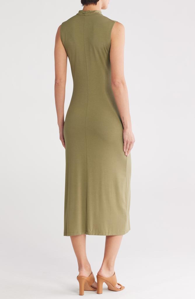 Vince Turtleneck Sleeveless Ruched Sweater Dress