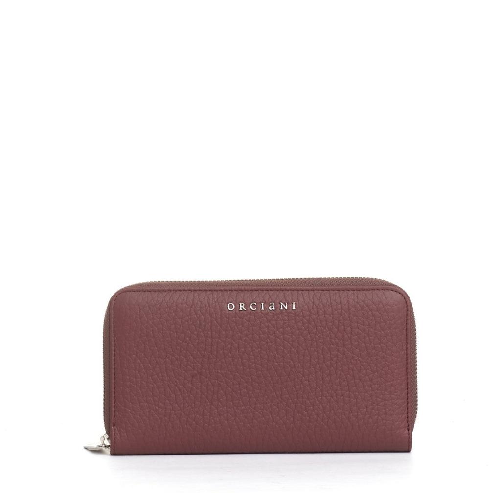 ORCIANI Bordeaux Zip Around Wallet