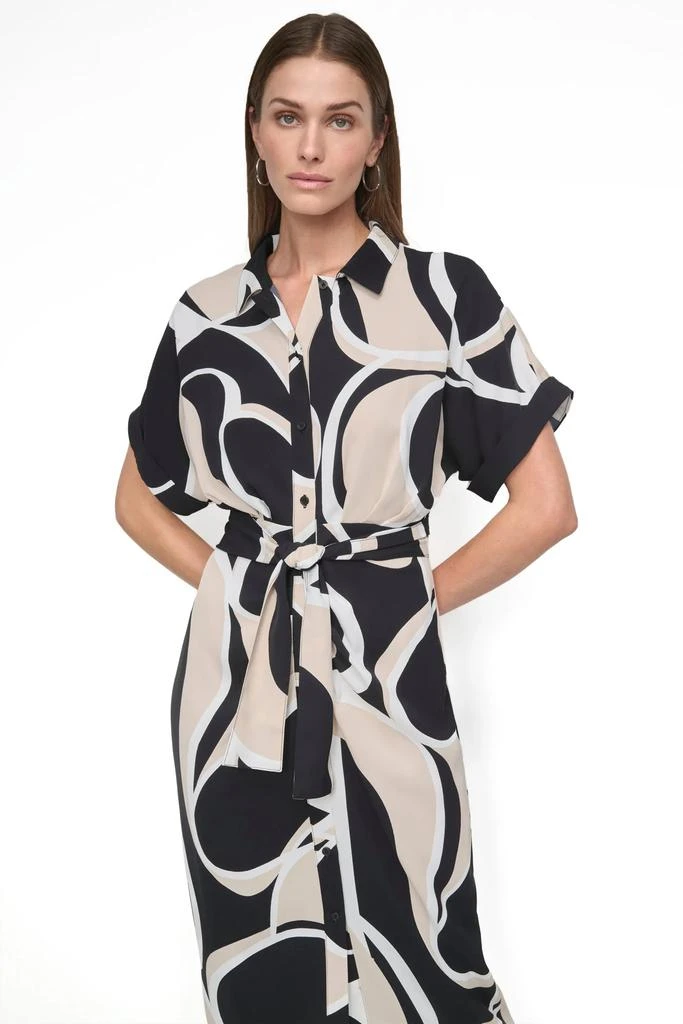 DKNY DRAPEY CREPE BELTED MAXI DRESS 6