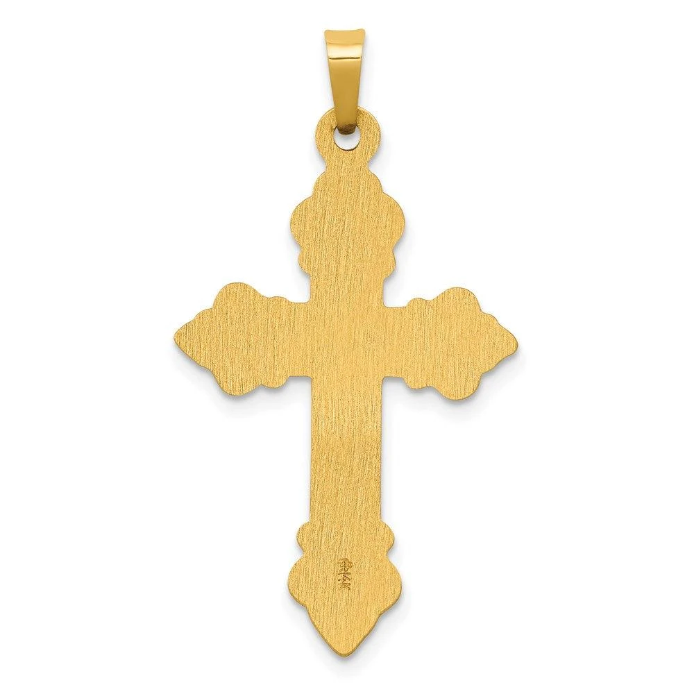 Diamond2Deal 14k Yellow Gold Polished Cross Budded Pendant 4