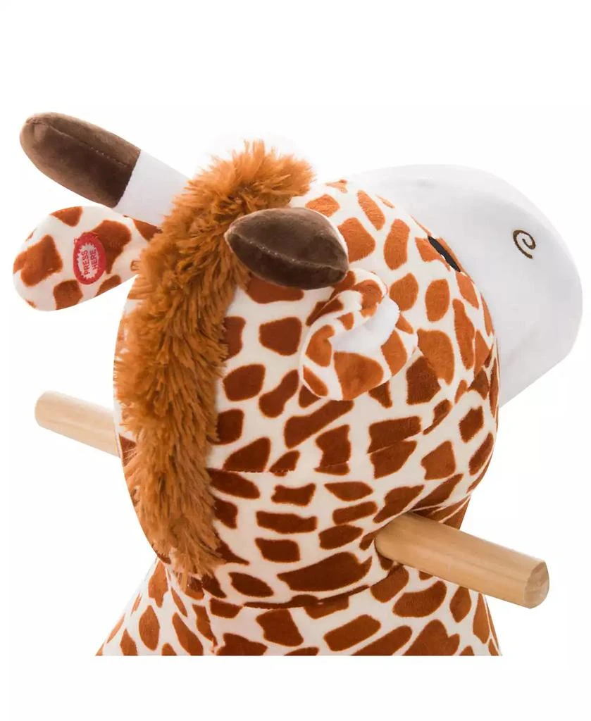 Qaba Baby Rocking Horse, Plush Animal Rocker w/ Realistic Sound, Pedals 7