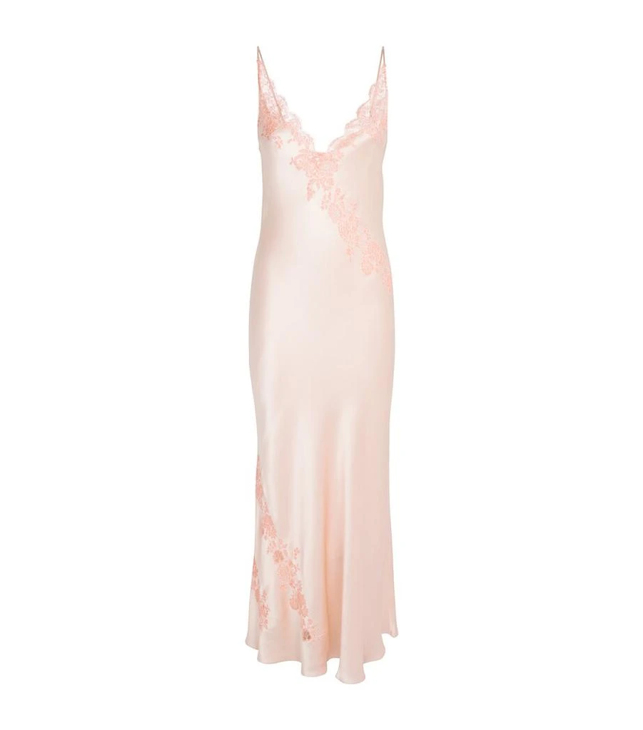 Carine Gilson Silk Lace-Trim Maxi Nightdress 1