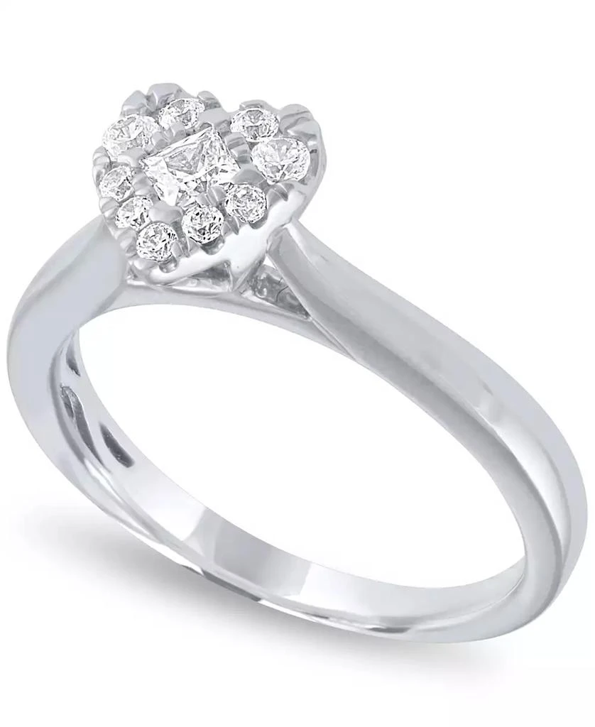 Macy
s Diamond Heart Halo Ring (1/3 ct. t.w.) in 14k White Gold 1