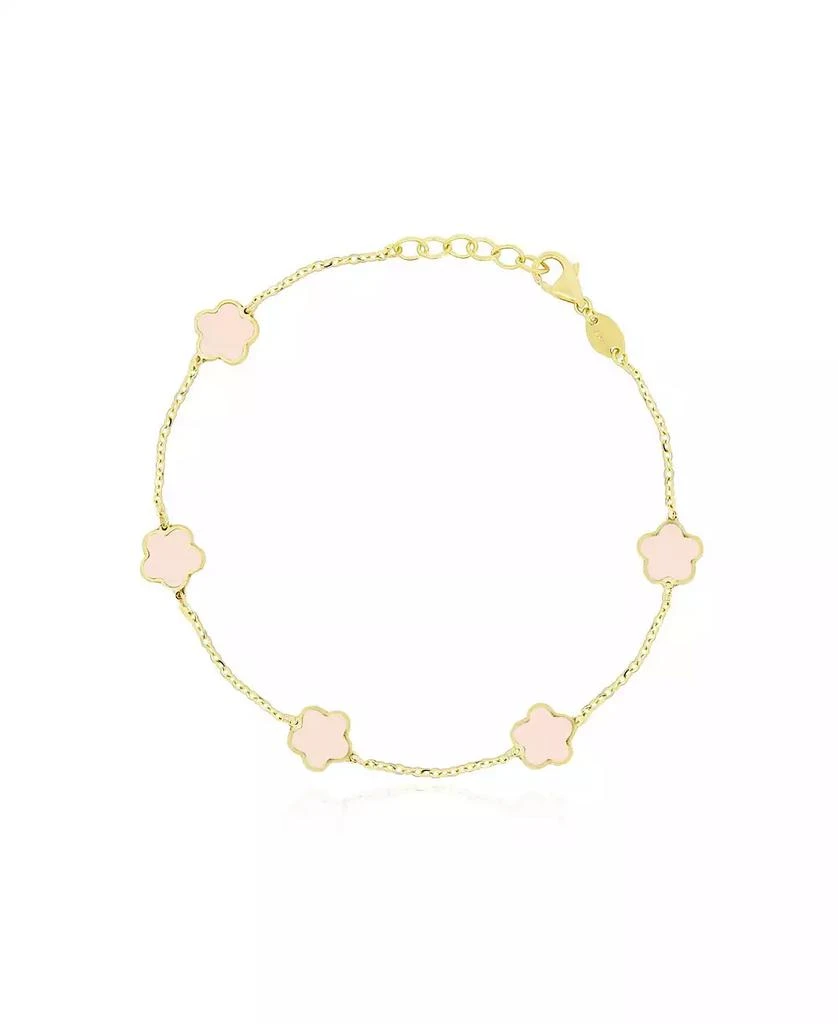 The Lovery Pink Pearl Flower Bracelet 14K Gold