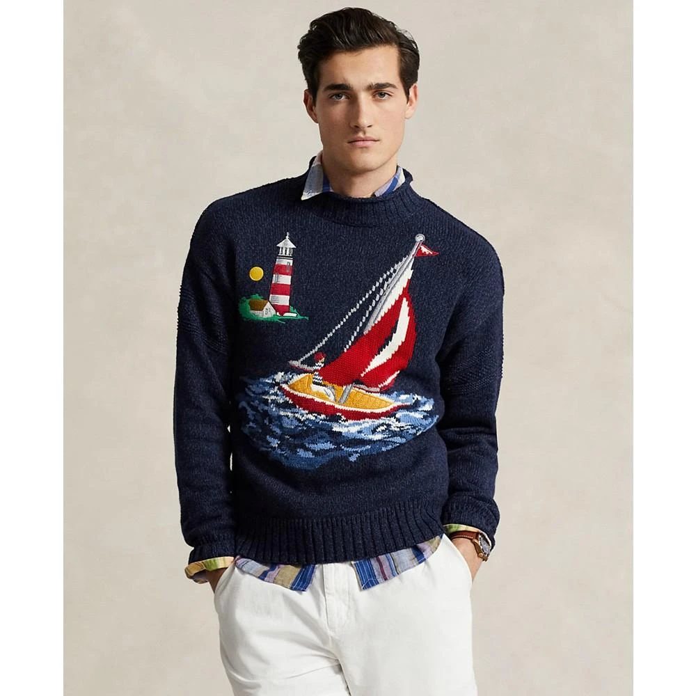 Ralph Lauren Men
s Regular-Fit Sailboat Intarsia-Knit Sweater 1