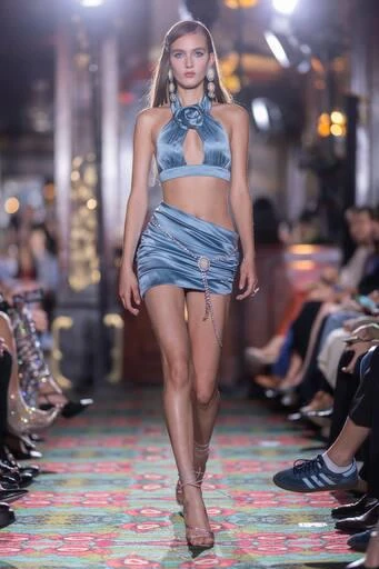 Alessandra Rich Asymmetric ruched satin miniskirt 5