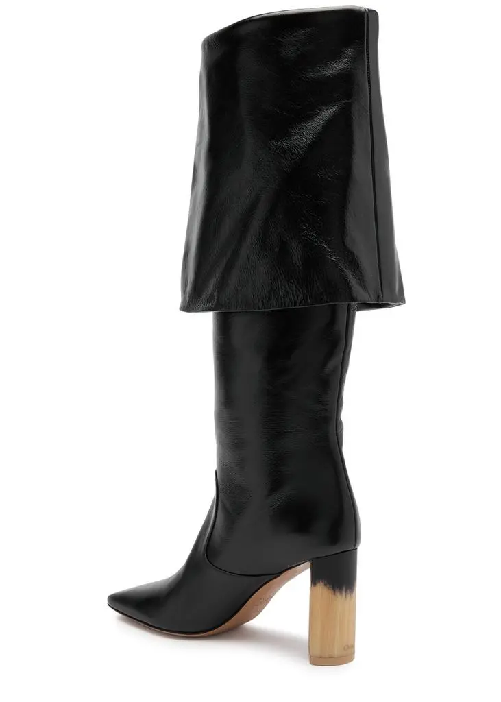 Chloé Georgia 90 glossed leather knee-high boots 2