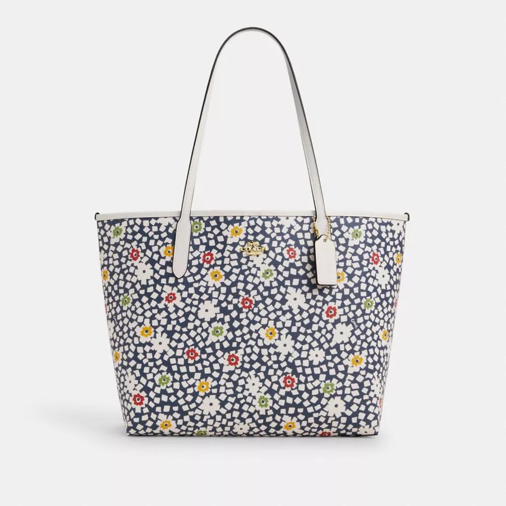 Coach City Tote Bag With Floral Print