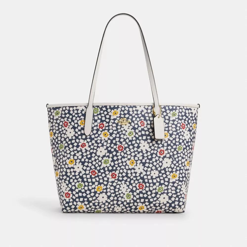 Coach City Tote Bag With Floral Print 1