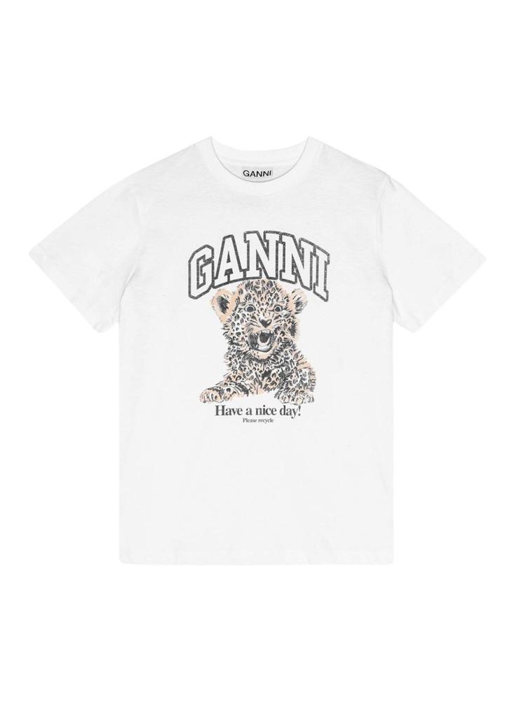 Ganni Basic Jersey Leopard Relaxed T-shirt