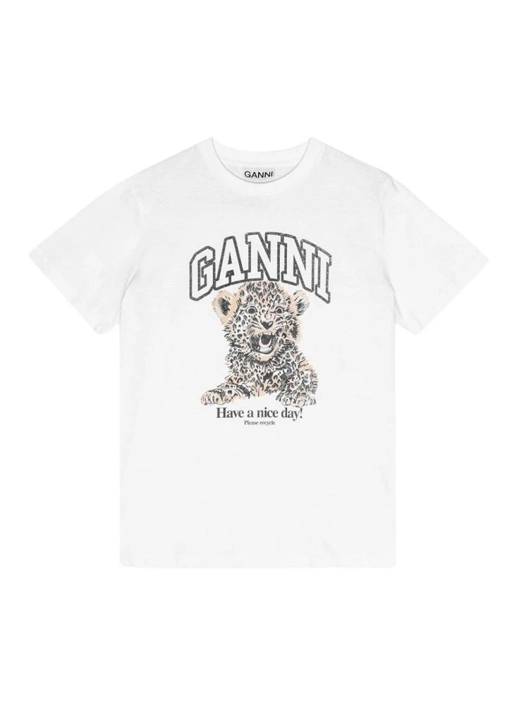 Ganni Basic Jersey Leopard Relaxed T-shirt 1