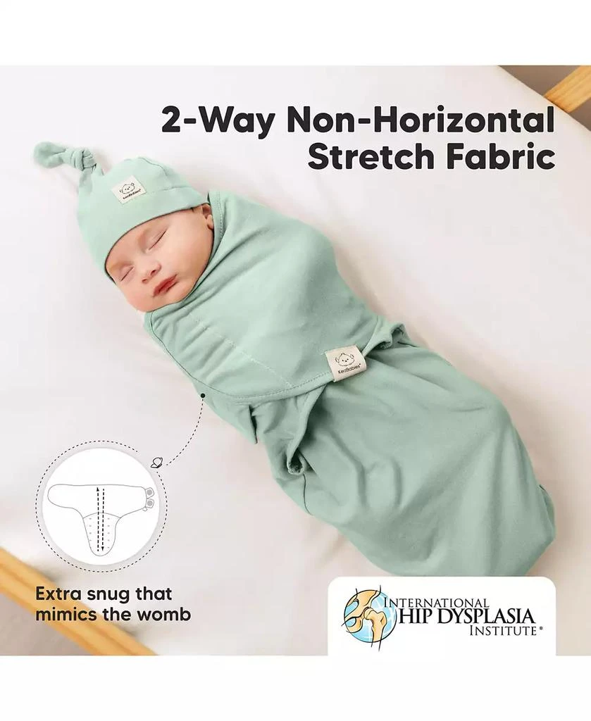 KeaBabies 3-Pack Organic Baby Swaddle Sleep Sacks with Knot Hats, Newborn Baby Swaddles Wrap 0-3 Months, Ergonomic Wearable Blanket 5