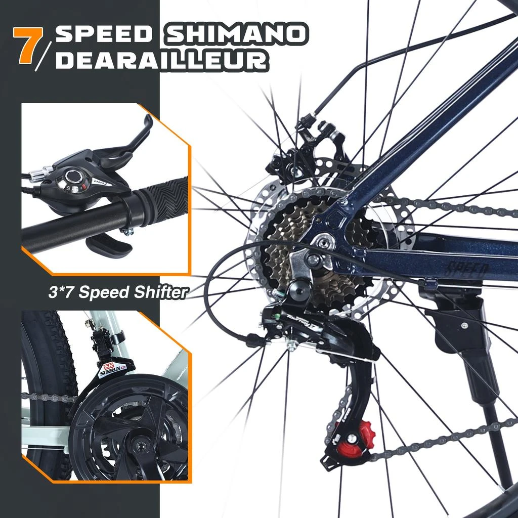 Streamdale Furniture Streamdale 27.5" MTB, 21-Speed, All-Terrain, Aluminum Alloy Frame 5