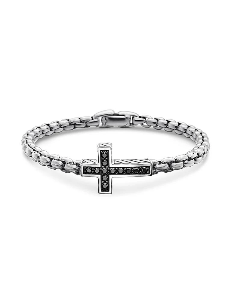 David Yurman Pavé Cross Bracelet with Black Diamonds
