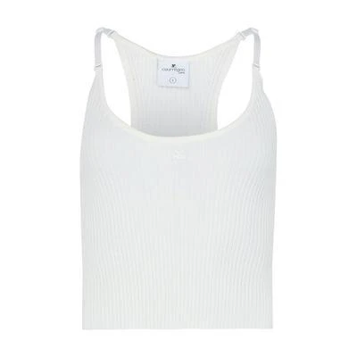 courreges Knitted Scuba vest top 1