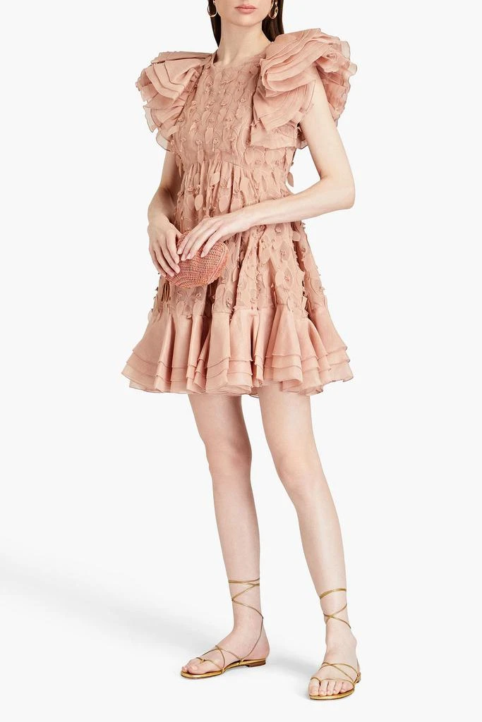Zimmermann Floral-appliquéd ruffled gauze mini dress 2