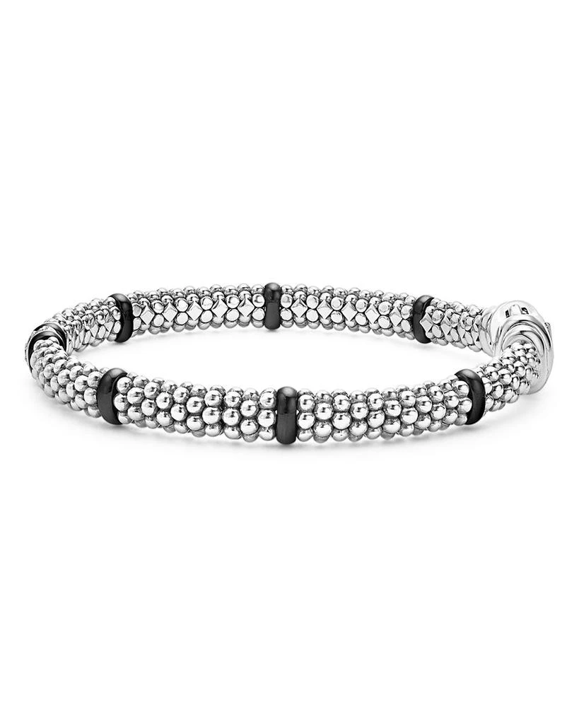 LAGOS Single Station Diamond Black Caviar Bracelet in Sterling Silver 3