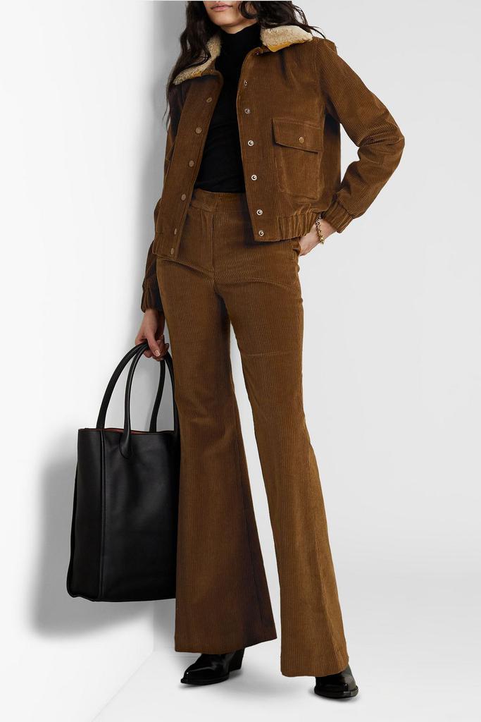 ADAM LIPPES Cotton-blend corduroy flared leg pants