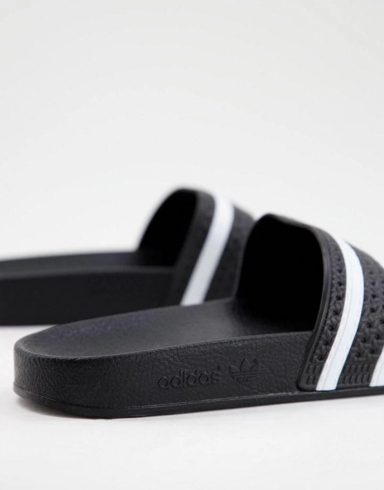Adidas adidas Originals adilette sliders in black 4