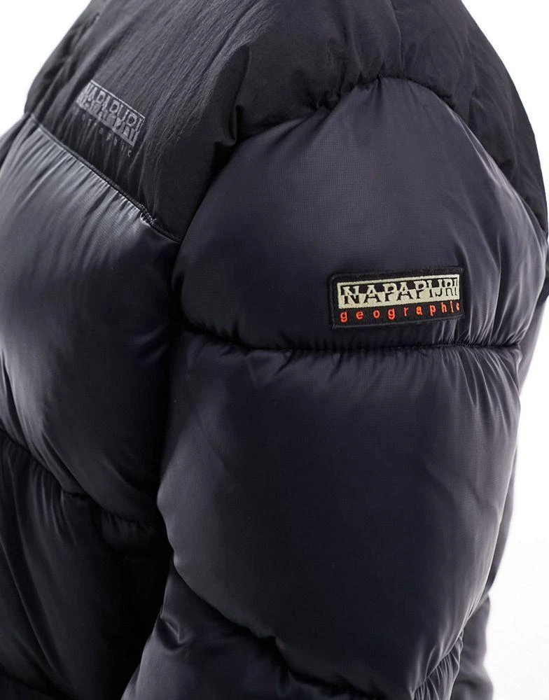 NAPAPIJRI Napapijri Hornelen hooded puffer jacket in black 3