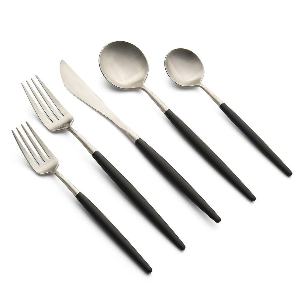 Cambridge Silversmiths Sojourn Black Satin 20 Piece Flatware Set 1