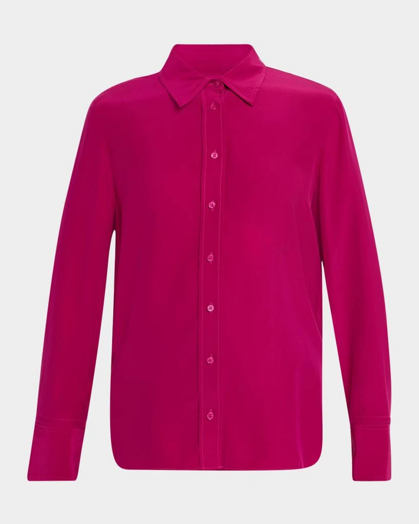 ARGENT Button-Down Silk Charmeuse Blouse 1