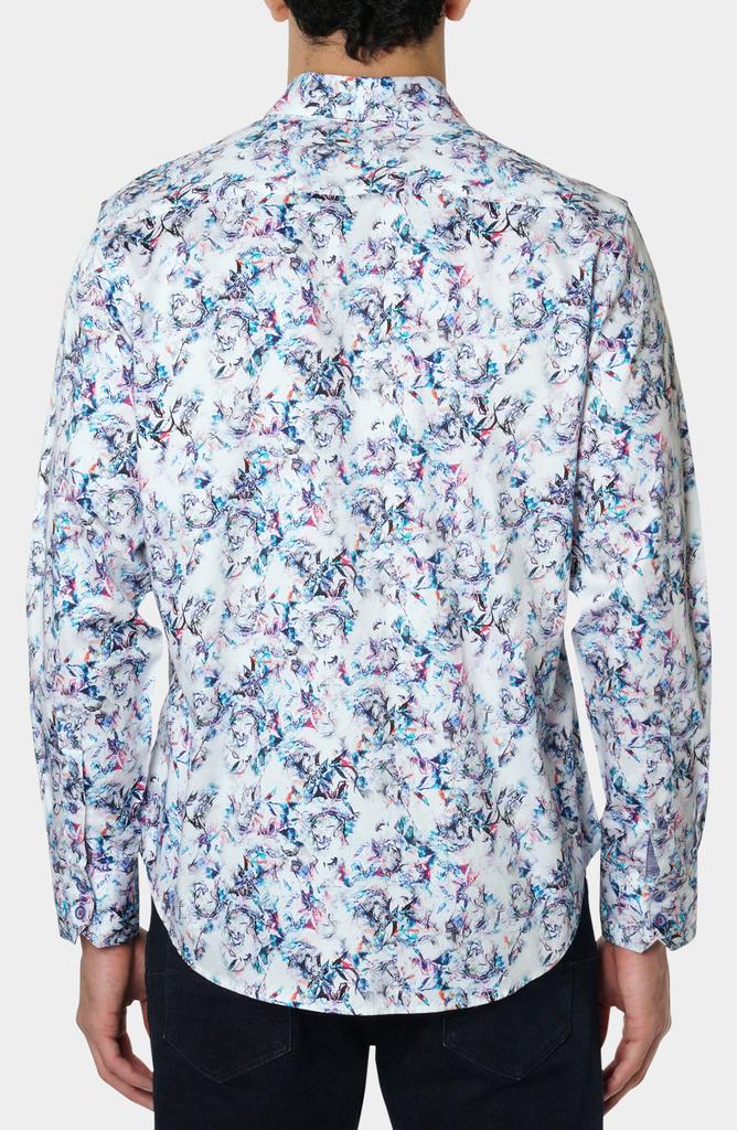 Robert Graham White Faded Floral Cotton Button-Up Shirt