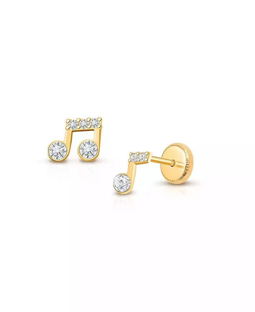 Tiny Blessings Children
s 14K Gold Magical Music Notes Studs Girls
 Screw Back Earrings