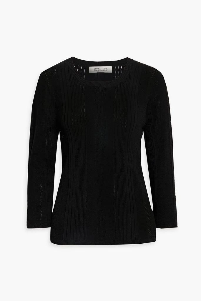 DIANE VON FURSTENBERG Vlada pointelle-knit sweater 1